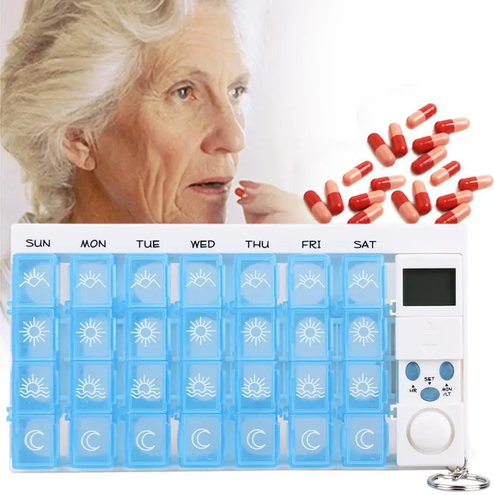 28-Grid Electronic Medicine Storage W/Timer 2
