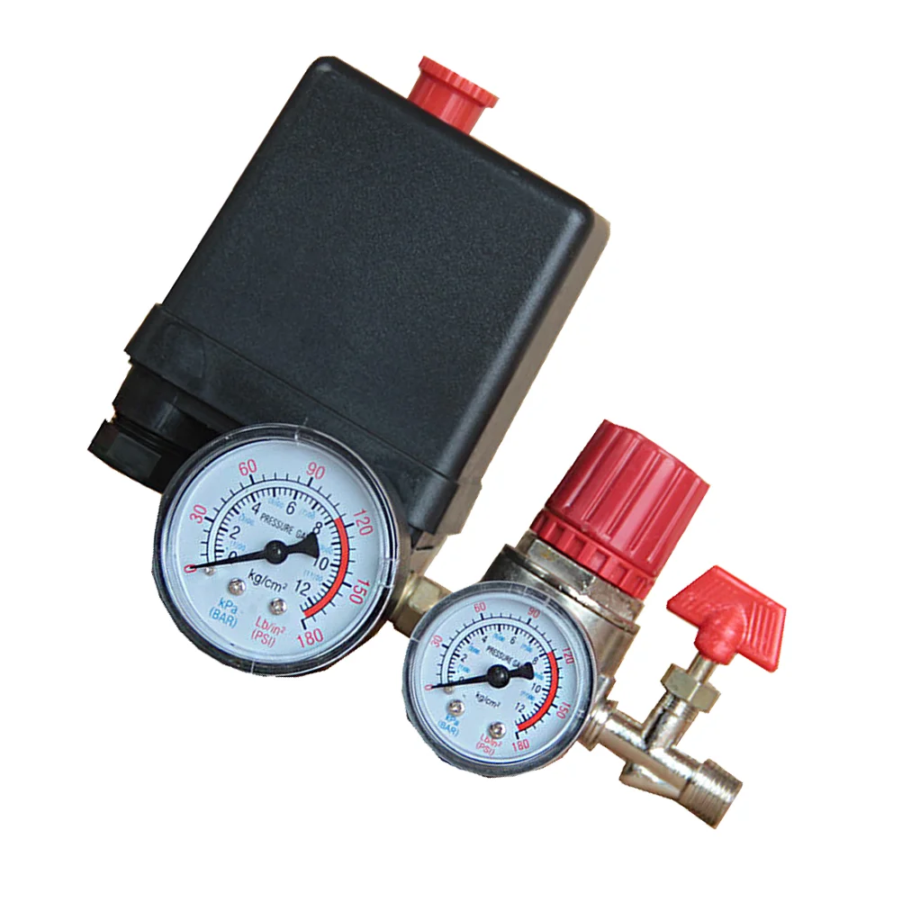 

Professional 4 Holes Durable Air Compressor Pump Pressure Control with Gauges Regulator