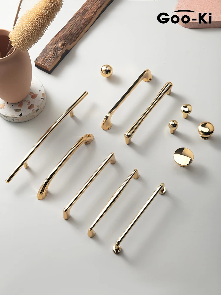 Gooki Modern Zinc Alloy Bright Gold Pulls Affordable Luxury