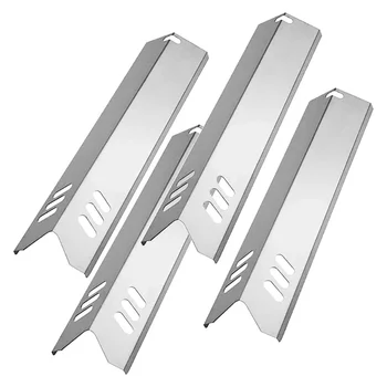 4 Pcs Grill Heat Tents Stainless Steel Universal Grill Heat Tents for Gas Grill Burners Cover Flame Tamers Replacements