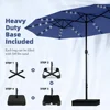 15ft Double Sided Patio Umbrella with Solar Lights, Large Market Umbrellas with Base Included, Crank Handle and 36 LED Lights 4