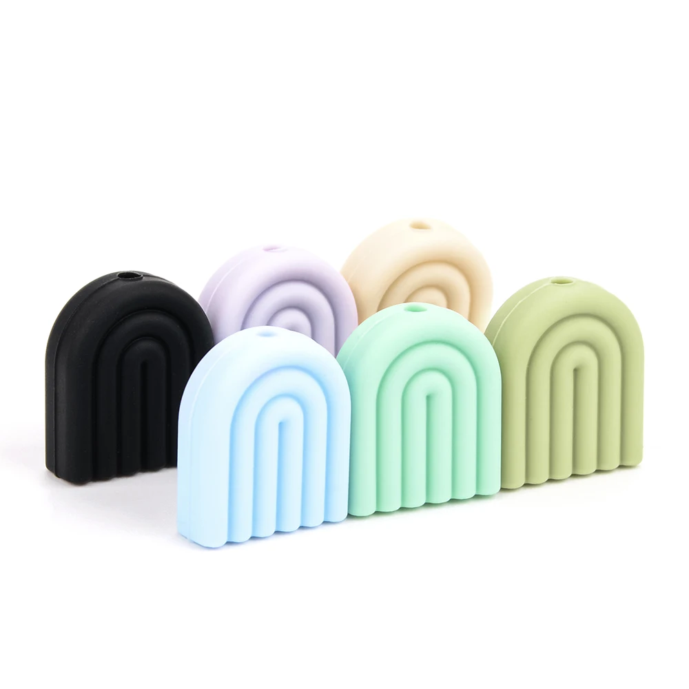 Teething toys Silicone teething toys Baby teething toys Silicone beads Silicone teether Silicone teething beads Sensory chew necklaces Lofca 40pcs Rainbow Baby Silicone Beads Baby Toys DIY Food Grade Teether Pacifier Chain Necklace Jewelry Cartoon Accessories