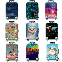 Thick Elastic World Map Luggage Protective Cover Zipper Suit For 18-32 inch Bag Suitcase Covers Trolley Cover Travel Accessories 1
