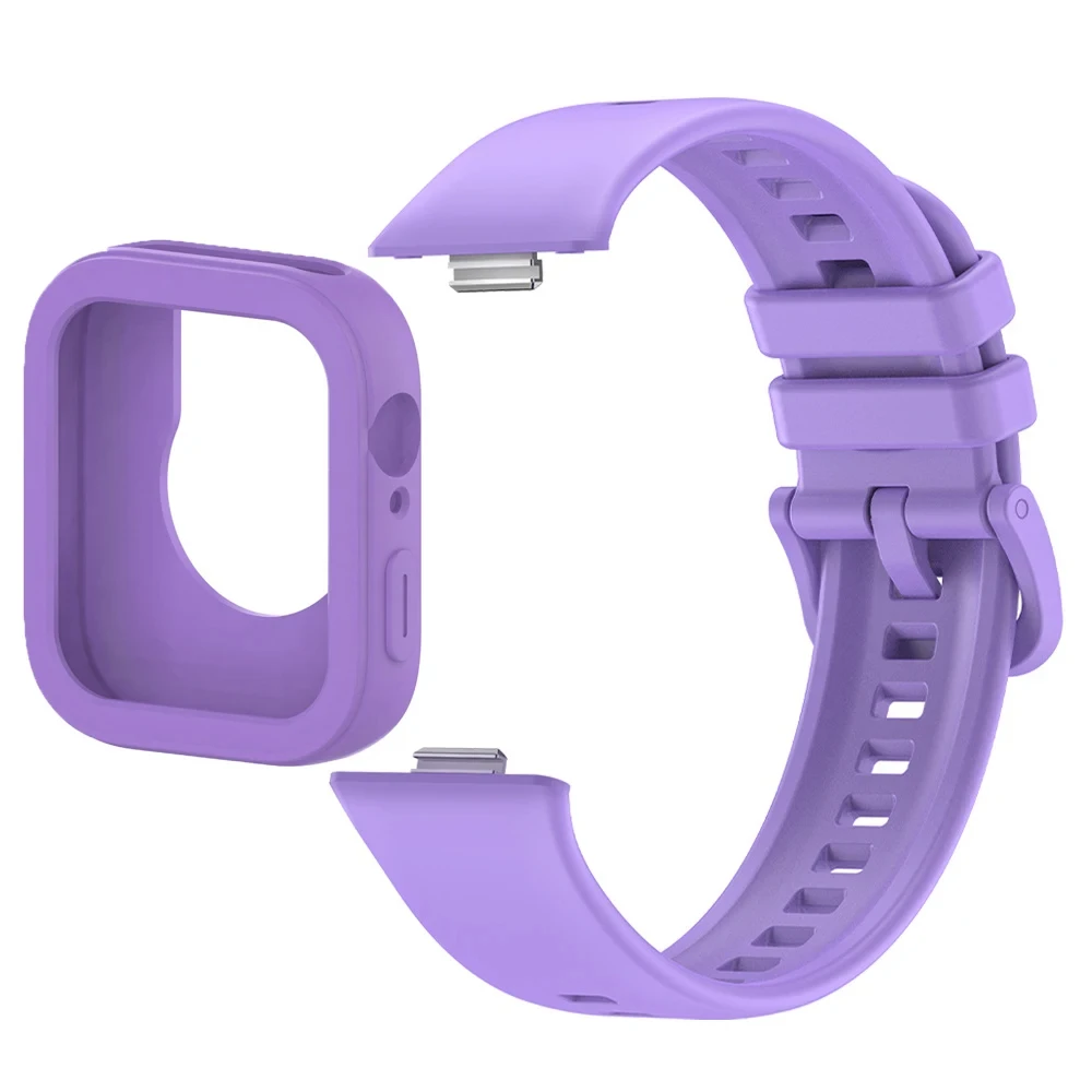 Colorful Silicone Band and Soft Protector Case for Huawei Watch Fit 3 - Sporty Replaceable Accessory Set