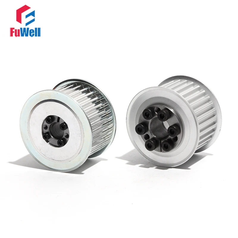 Timing Pulley Keyless HTD 5M-30T Synchronous Belt Pulley 16/21/27mm Belt Width 5/6/8/10/12/15mm Bore 30Teeth Transmission Pulley