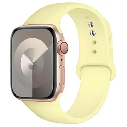 Premium Silicone Smartwatch Strap - Durable and Comfortable Design - 42 44 45 49 - 46mm S - M (41 Cream Yellow)