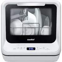 Portable Dishwasher Countertop with 5L Built-in Water Tank, No Hookup Needed, 6 Programs, 360° Dual Spray, 192℉ 1