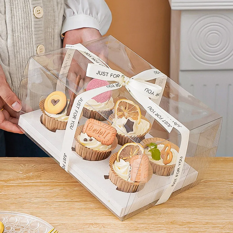 Transparent Cake Packing Boxes with Handle, High-Capacity Clear Cupcake Pastry Gift Wra... - SKU TCPB0827 - UGI Packaging