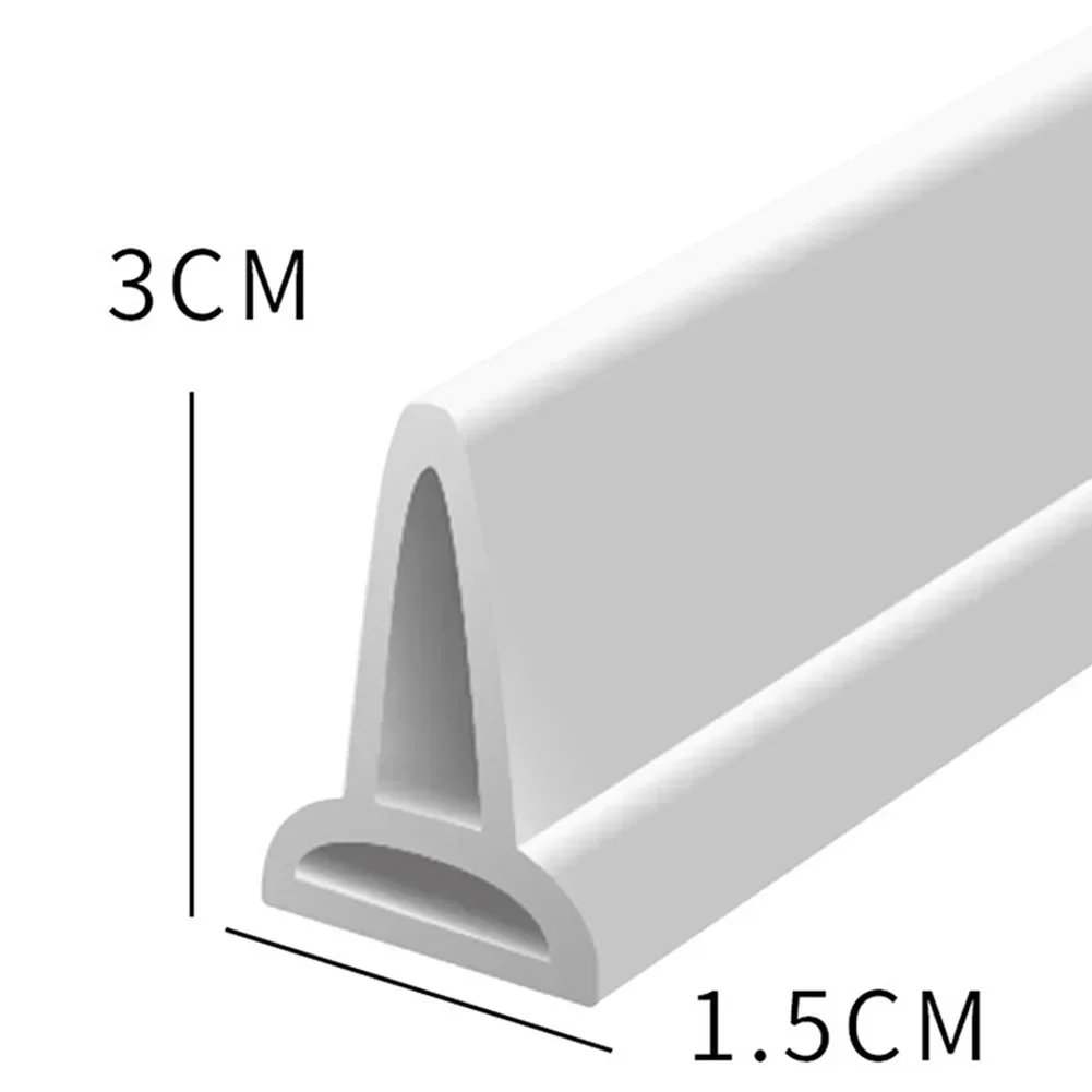 1pcs 1M Bathroom Shower Water Stopper Water Shower Dam Barrier Seal Strip PVC Self-adhesive Barrier Contained