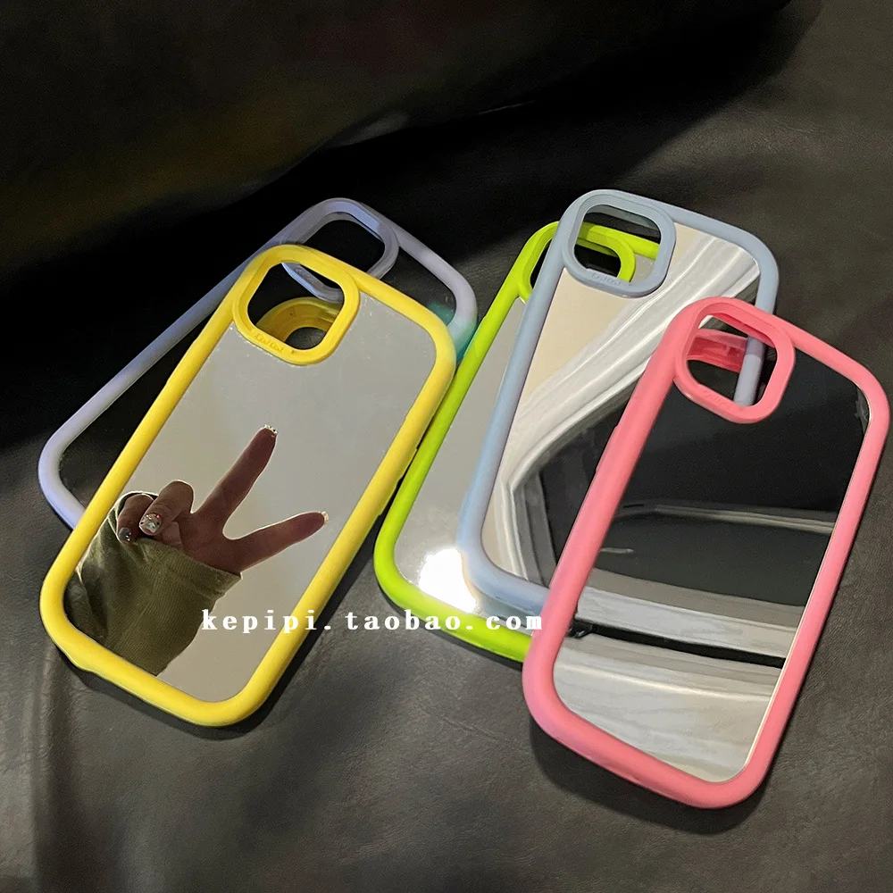 

Candy colored cream edge mirror Phone Case For iphone 14 13 12 11 Pro Max X XR XSMAX 7 8 Plus SE TPU Case Cover new products