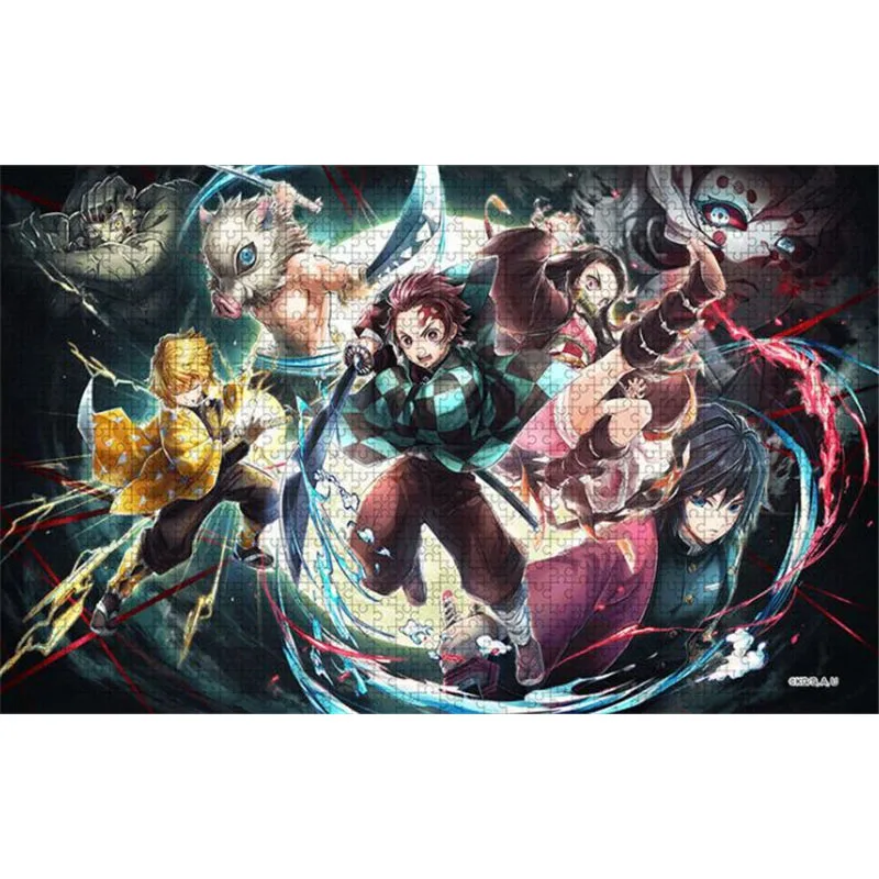 Kimetsu no Yaiba Jigsaw Puzzles 1000 Pieces Wooden Demon Slayer Puzzles For Adults Children Educational Toys Gifts 3