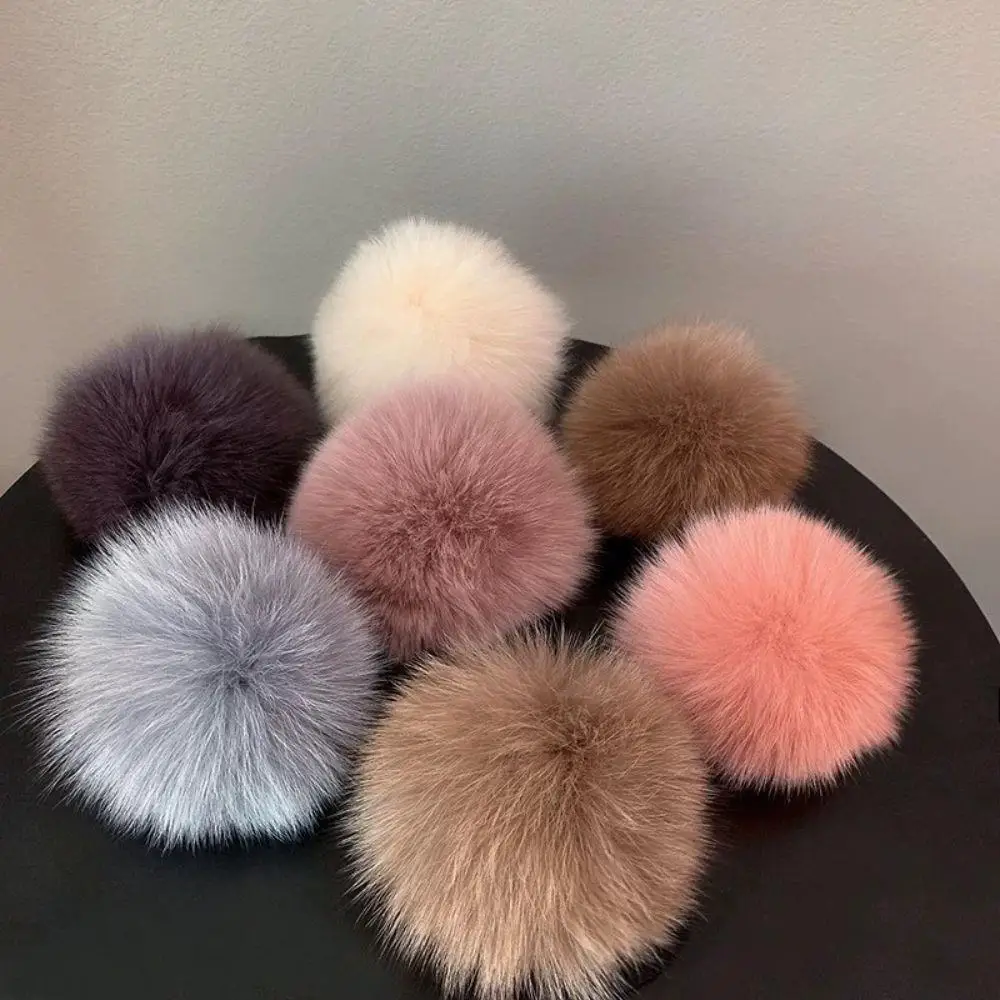 1pcs Fox Fur Pompom Hair Rope Ponytail Hair Holder Women Fashion Headdress Hair Bands DIY Girls Gift Fur Ball Hair Accessories