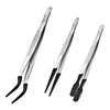 3 Pieces Tweezers With Rubber Tips Tweezers PVC Coated Tweezers Set, Rubber Straight And Flat Tip Tweezers 1