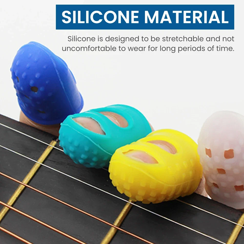 5 PCS/Set Thickened Universal Finger Silicone Guitar String Finger Cover Protective Cover Wear-Resistant And Non-Slip finger protector,finger guard