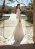 Vintage Mermaid Wedding Dresses Sexy Side Split Backless Long Sleeve Bride Dress Women Wedding Party Gown Bridal Gown Customized 3