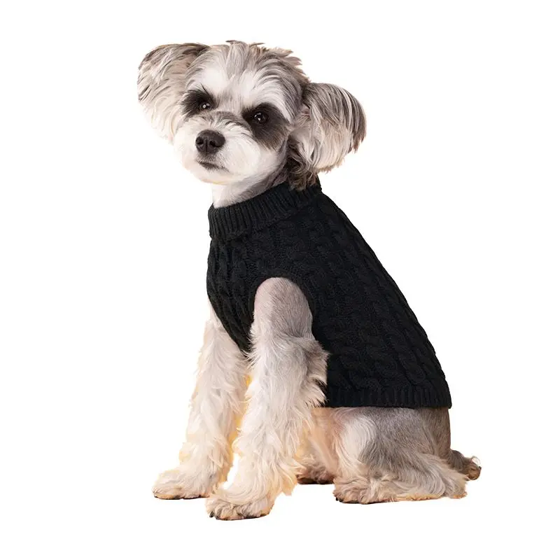 thumbnail image 1 of Suéter cálido para perros pequeños, medianos y gatos, ropa suave y acogedora para cachorros, cuello alto, abrigo para schnauzer, chihuahuas y yorkshire, disfraz para mascotas, 1 of 5