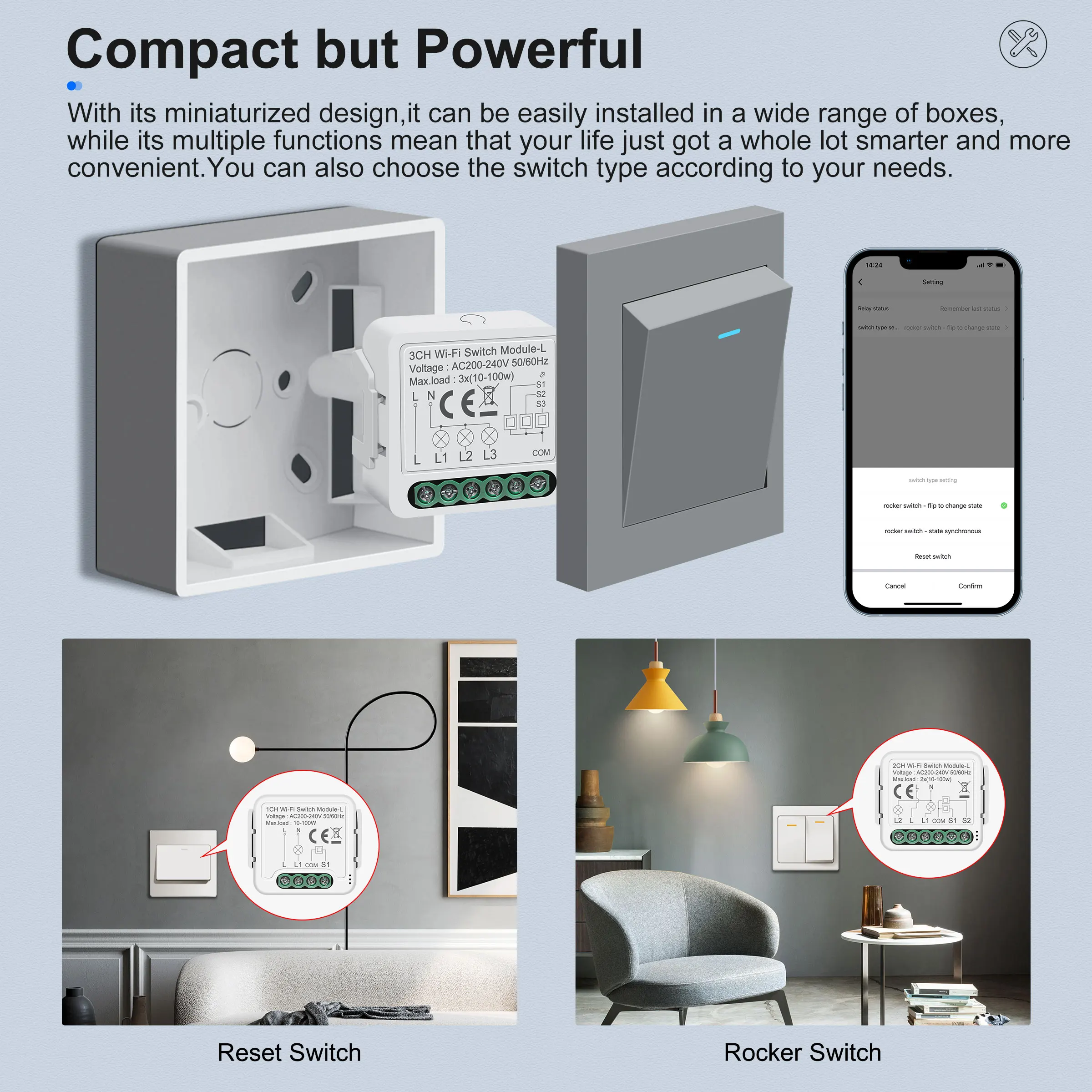 GIRIER Tuya WiFi Smart Switch Module No Neutral Wire Required Breaker Relay 1 2 3 4 Gang Supports 2 Way Control Alexa Hey Google 4 GIRIER Tuya WiFi Smart Switch Module No Neutral Wire Required Breaker Relay 1 2 3 4 Gang Supports 2 Way Control Alexa Hey Google 4