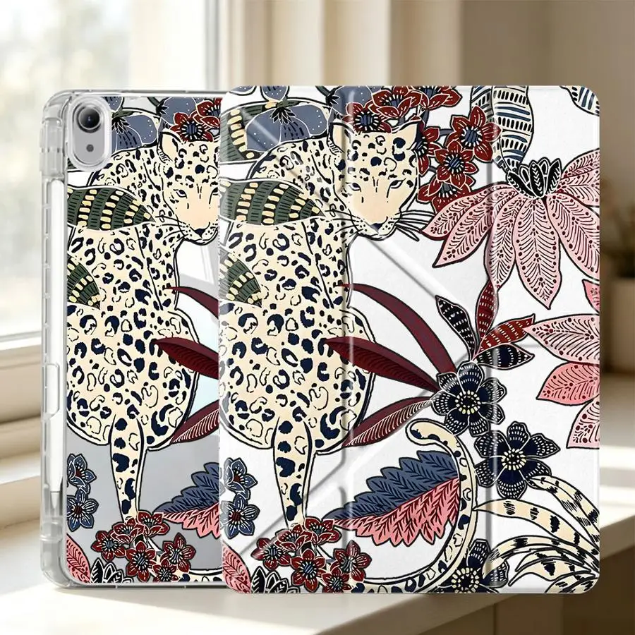 Jungle Leopard Tablet Case with Pen Slot Cover