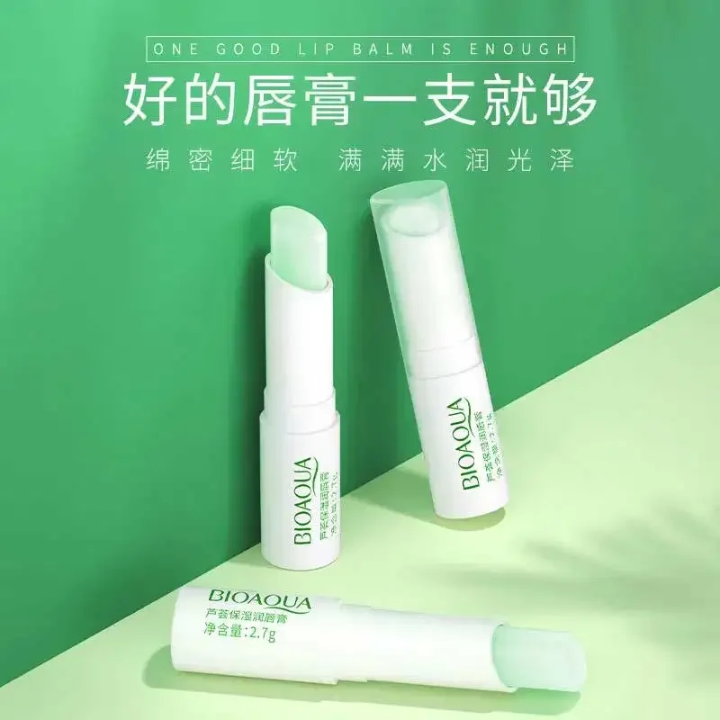 BIOAQUA Natural Aloe Moisturizing Lip Balm Colorless Refine Repair Lip Wrinkles for Woman Winter Care Lipsticks