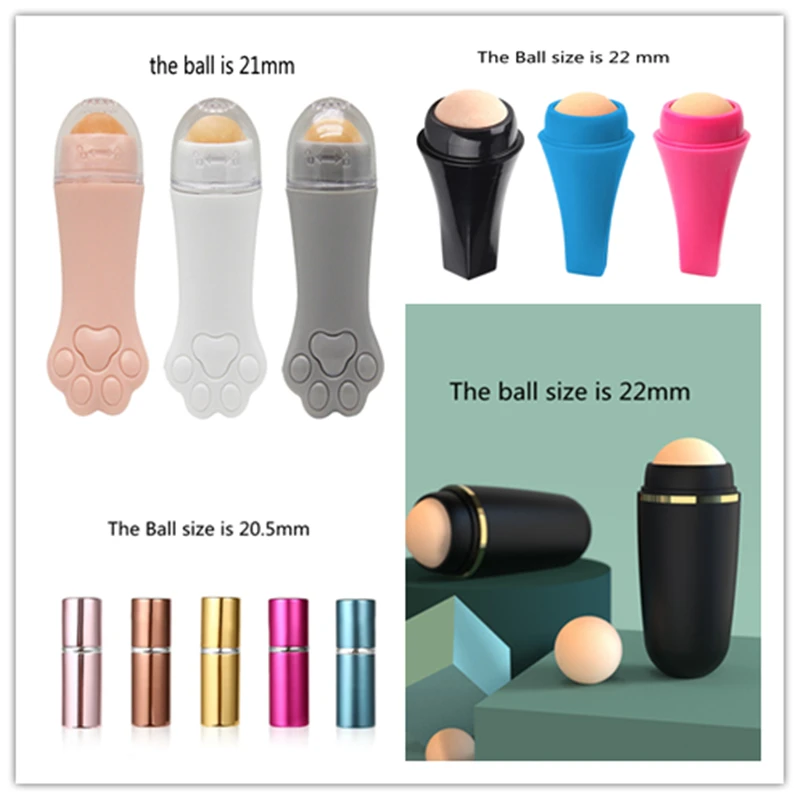 2Units Oil-Absorbing Volcanic Stone Multi-size Washable Reusable Face Roller Ball Natural Volcanic for Excess Oil Blotting Tools