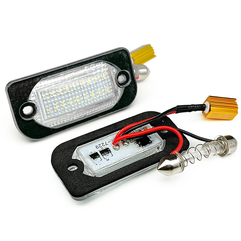 2Pcs For Benz W203 2-Door Coupe White LED Number License Plate Light