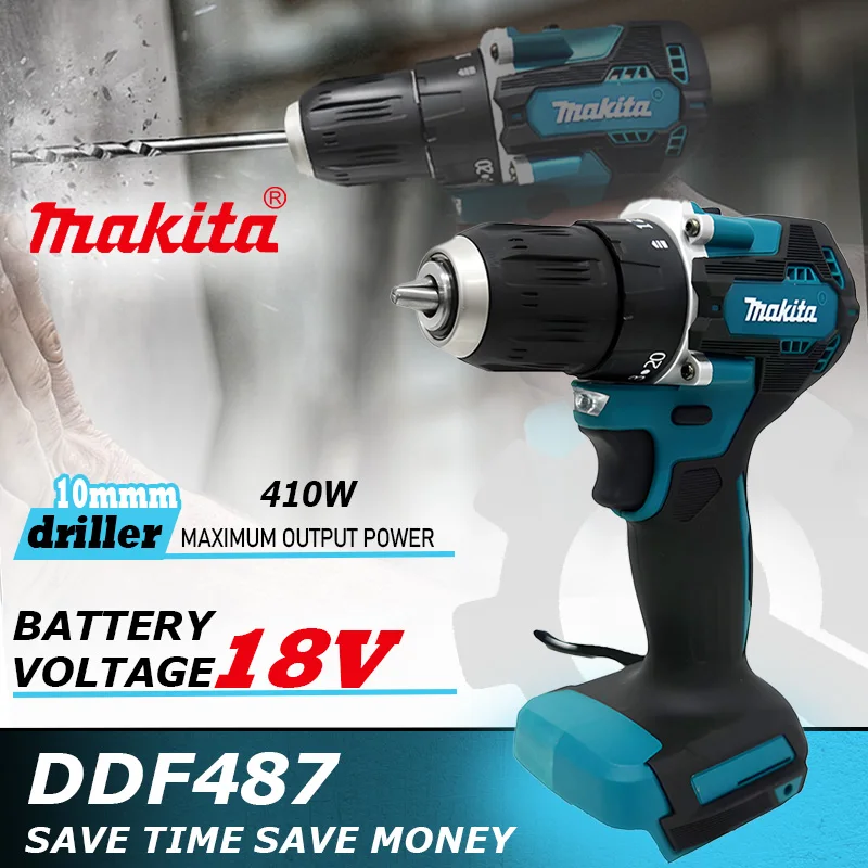 Electric Drill Makita DDF487 18V brushless suitable for five-rope impact drill of decoration team uses 18V Makita battery
