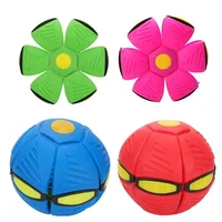 Kids Outdoor Fun Toys for Boys Girls Flying Saucer Ball Magic Deformation UFO with NO Led Light Flying Toys Decompression Gift 1