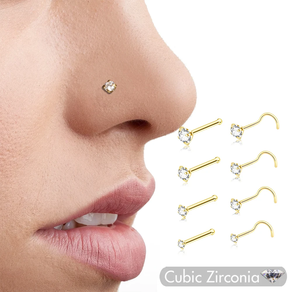 Buy Piercing Set, Tiny Gold Nose Studs, Stud Set, Tiny Tragus Earring,  Small Cartilage, Helix Earring, Moon & Star Shapes for Selection, 14k,20g  Online in India - Etsy