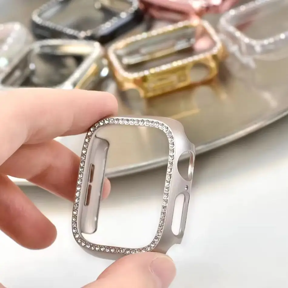 Luxury Diamond Protective Case for Apple Watch - Premium Bumper Cover with Sparkling Crystal Accents