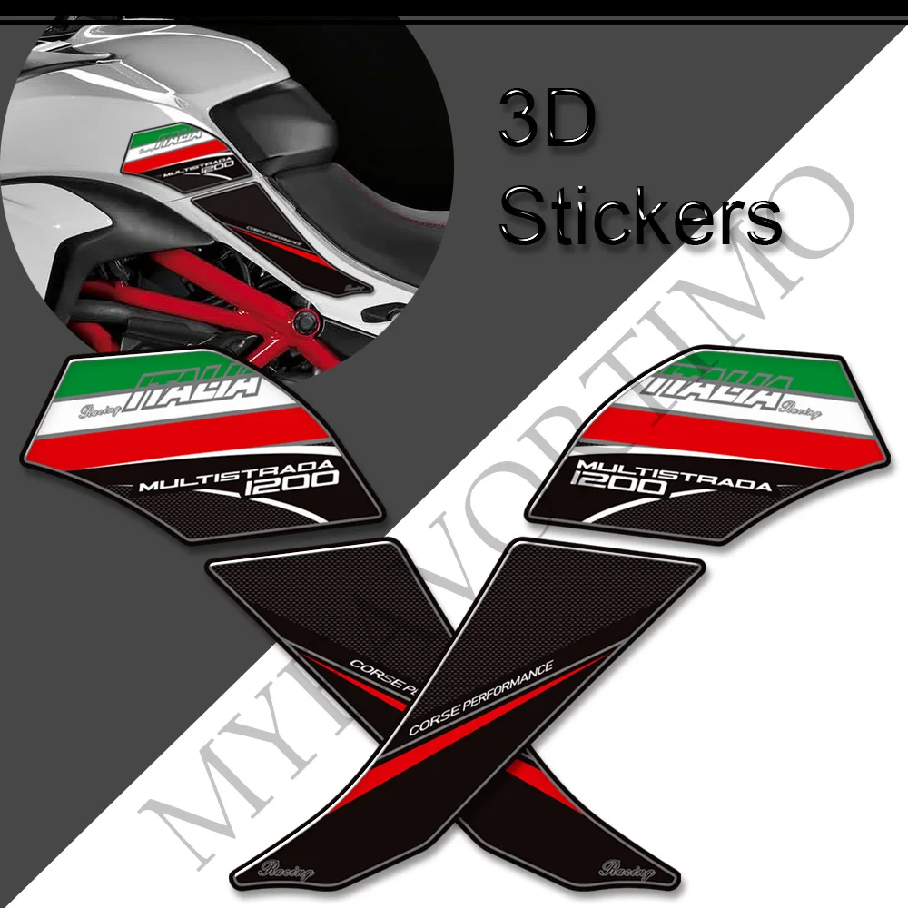 For Ducati MULTISTRADA 1200 S 1200S Motorcycle Tank Pad Decals 3D Stickers Grips Gas Fuel Oil Kit Knee Protector