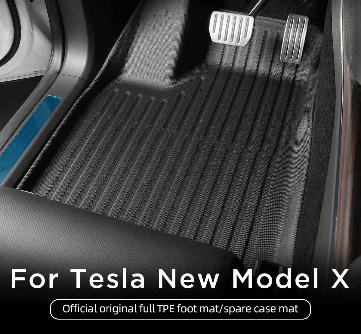 

for Tesla Model X 2023 2024 TPE 3D Car Floor Mats Cargo Liner Trunk Pad Waterproof Protective Left Rudder