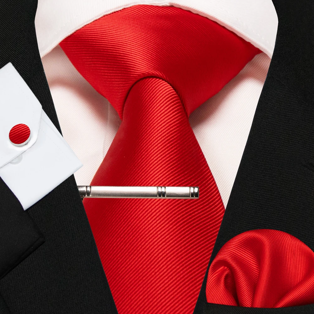 Neck Tie Handkerchief Cufflinks Set For Men