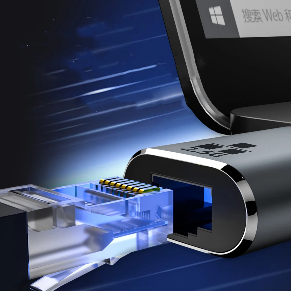 노트북용 네트워크 카드 변환기, USB C 100, 1000, 2500Mbps 이더넷 어댑터, C타입 썬더볼트 3-RJ45 LAN, RTL8156, 2.5G