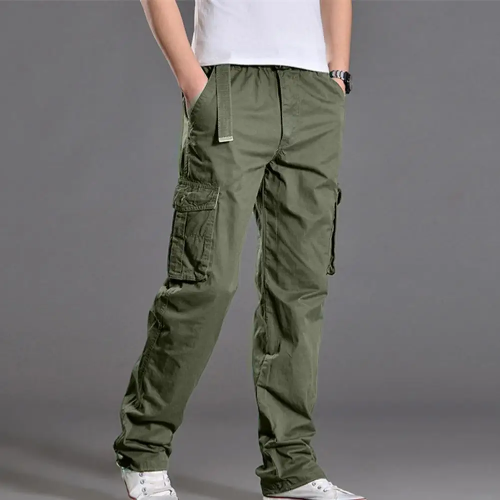 

Trendy Comfortable Pure Color Sports Casual Straight Joggers Pants Deep Crotch Skin-touch Man Pants for Mountain Climbing
