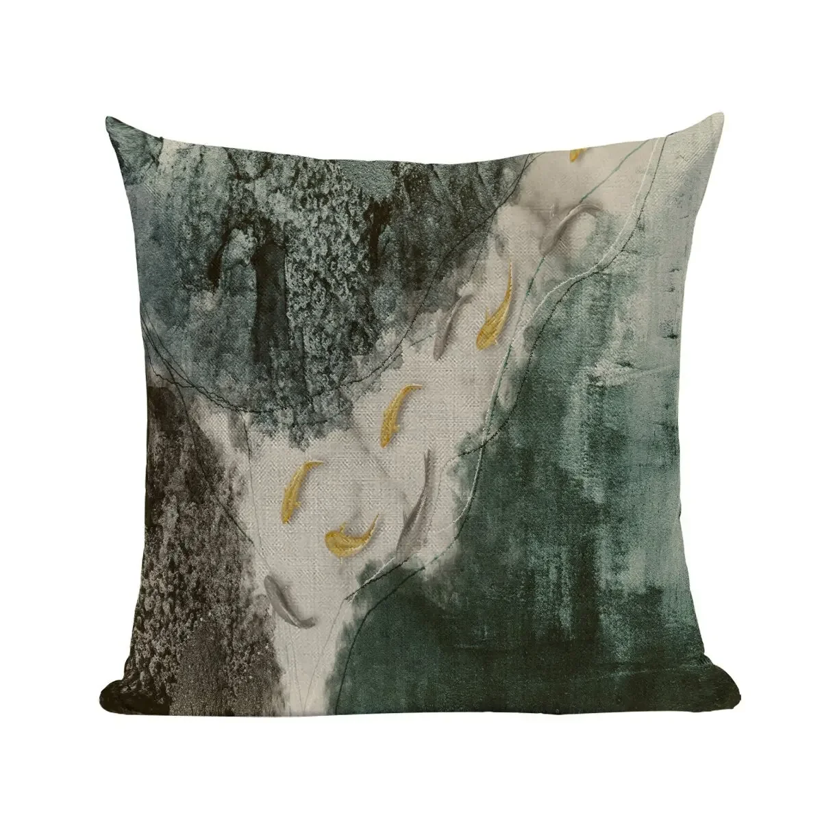 

Chinese style scenery pillow case black gold mountain pillow cover home living room sofa decoration cushion cover