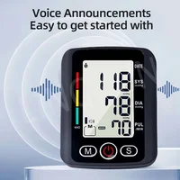 Big Screen Broadcast English Voice Tonometer New LED Black Blood Pressure Monitor BP Monitors Arm Tensiometers Heart Rate Meter 2