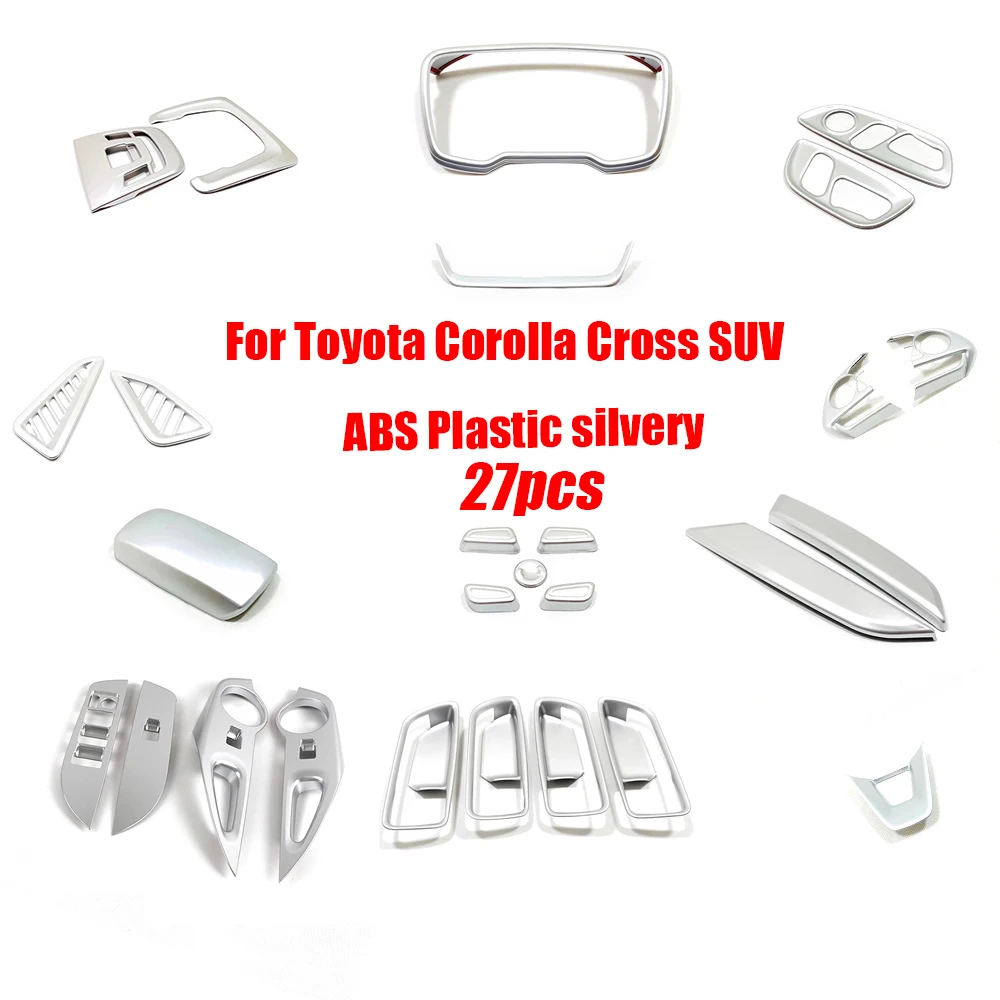 Lhd Matte Car Seat Adjustment Glass Lift Door Bowl Air Vent Cover Trim Sticker Per Toyota Corolla Cross Suv 2021 2022 Accessorie