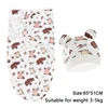 Baby Blanket Hat Set Cartoon Printed Cotton Newborn Swaddle Adjustable Infant Sleeping Swaddle Wraps All Seasons 0-6 Months 3