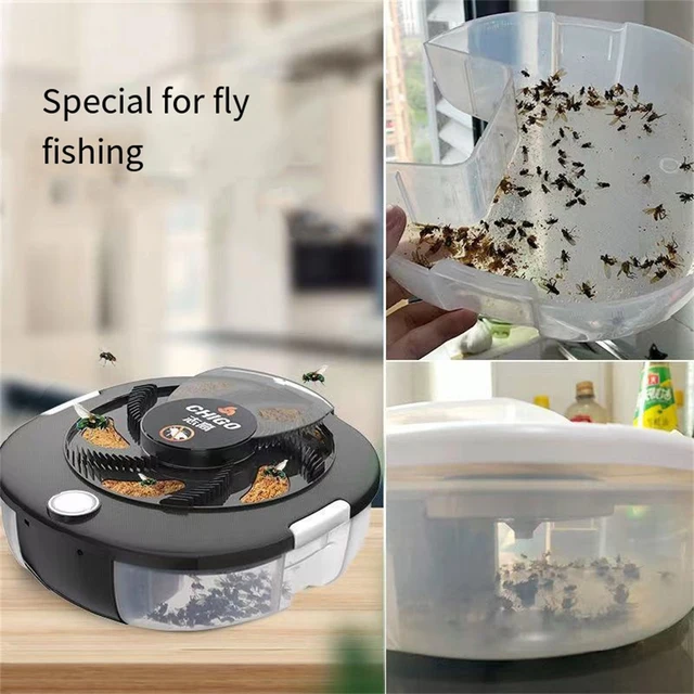 Automatikus Légykapó Usb Újratölthető Légycsapda Elektromos Kártevő Fogó Beltéri Kültéri Rovargyilkosok Csali/Kefével A Konyhához - Image 2