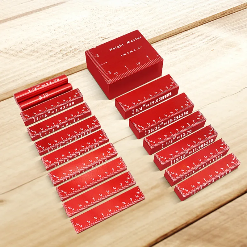 17pcs Setup Blocks Height Gauge Set Precision Aluminum Setup Bars for