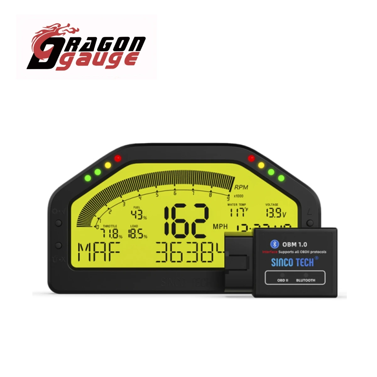 Paneles de tablero de carrera multifunción, pantalla LCD, tablero, conexión Bluetooth OBDll, medidor de carreras DO903 2