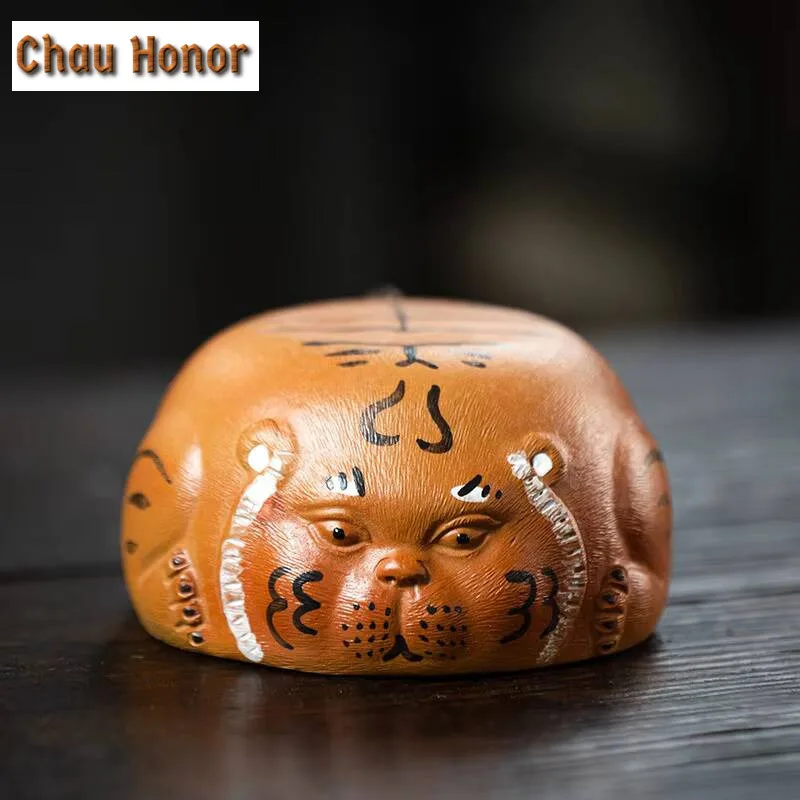 Yixing Raw Ore Purple Clay Cute Tiger Cup Tea Pet Tea Bowl Handmade Household Kung Fu Tea Set Master Cup Tea Ceremony Drinkware