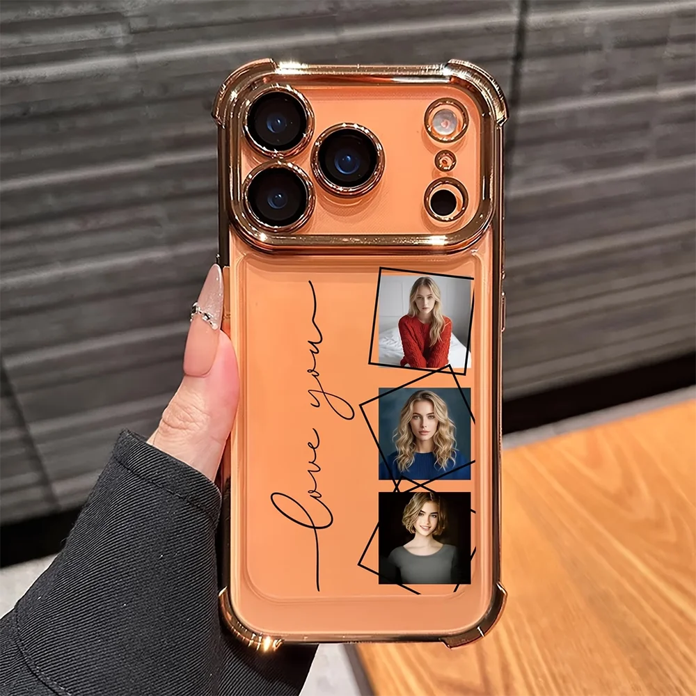 DIY Customized Electroplated Shockproof Clear Back Phone Case