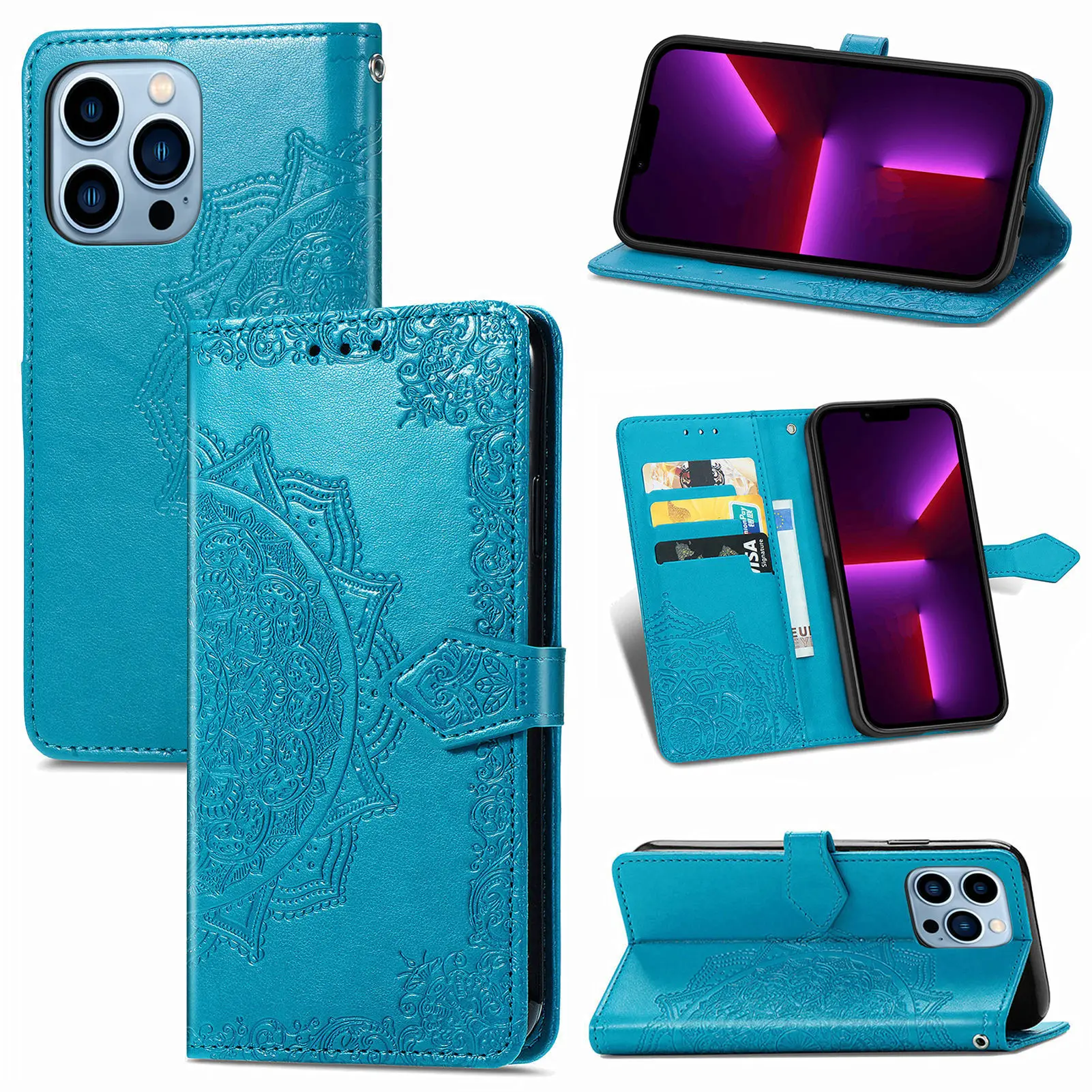 Elegant Flip PU Leather Wallet Case with Magnetic Card Slot Holder