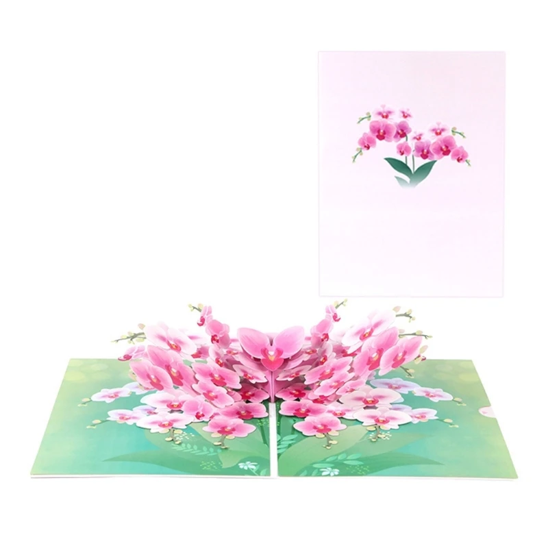 

3D Открытка на День Рождения Бабочка Орхидея Дизайн 3D Всплывающие Поздравительные Открытки на День Рождения