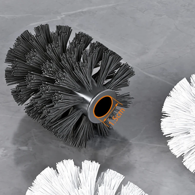 Toilet brush set 1PC PP Toilet Brush Head Cleaning Bathroom Home No Dead Space Replacement Head Thread Female 15mm