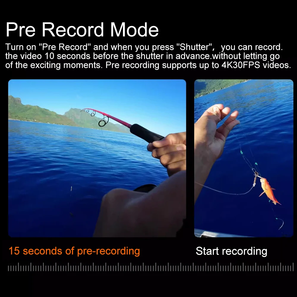 Action Camera 5K 4K60FPS EIS Wi-Fi Dual Screen 170D 2.0 Inch Touch Screen 30M Waterproof Sport Camera With Remote Control 6