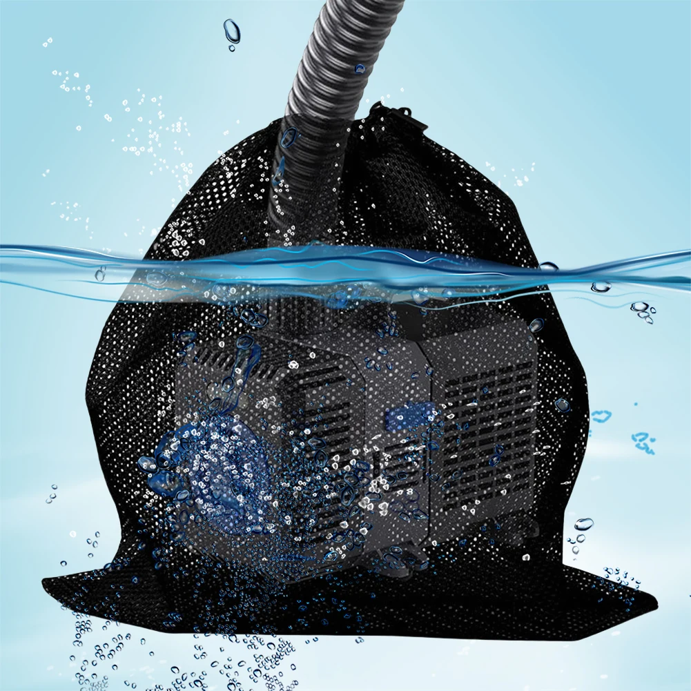 Pond Pump Filter Bag with Drawstring Pump Filter Mesh Bag Pond Filter Cover Bag for Outdoor Swimming Pool