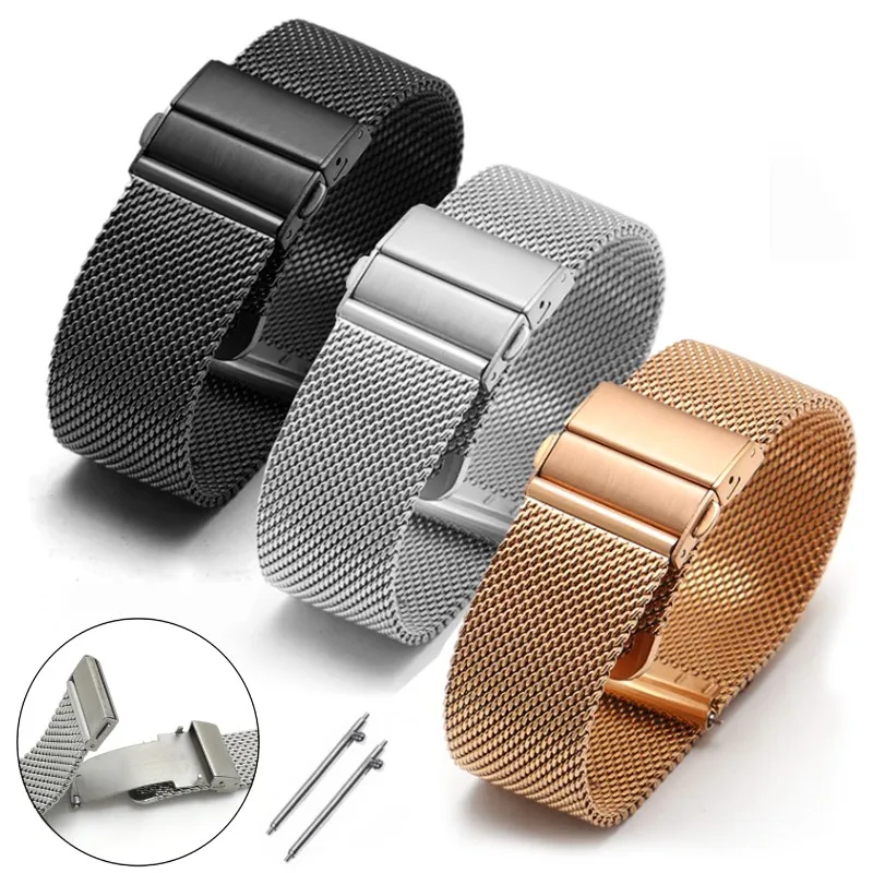 Mesh Milanese Watch Band for Omega Seamaster 007 Quick Release Stainless Steel Adjustable Strap