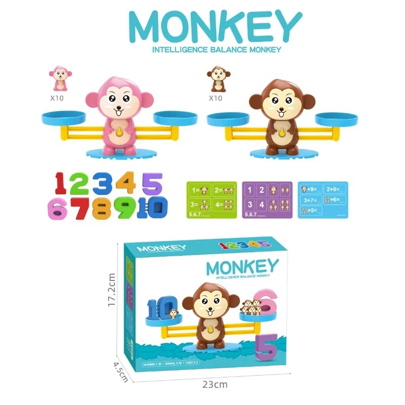 

Math Toy Digital Monkey Balance Scale Learning Educational Montessori Toys Children Balancing Scale Number Match Board Game Kids